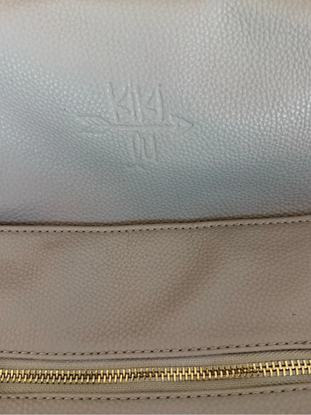 Kiki Lu Gray Faux Leather Diaper Bag Backpack / Crossbody – Good Condition
